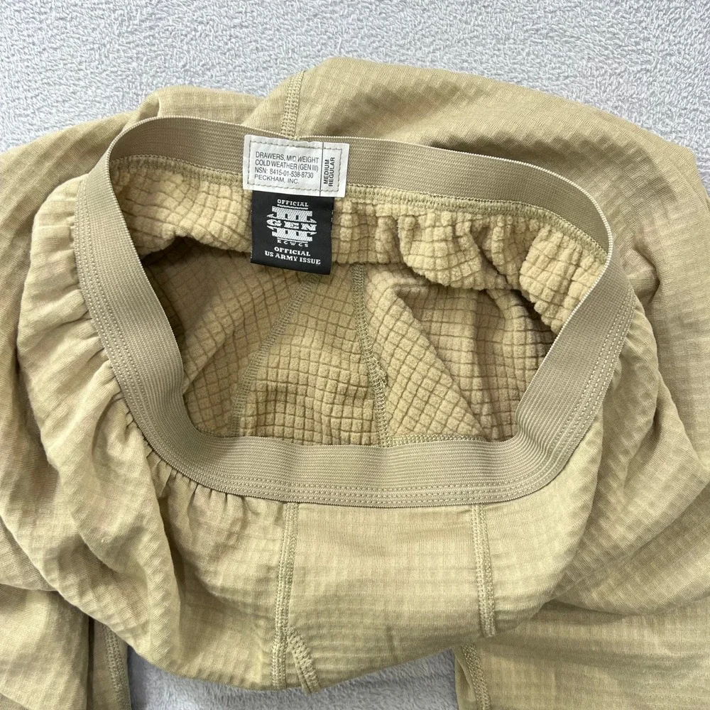 US Army ECWCS Gen III Level 2 Medium Regular Polartec Grid Fleece Drawers Pants